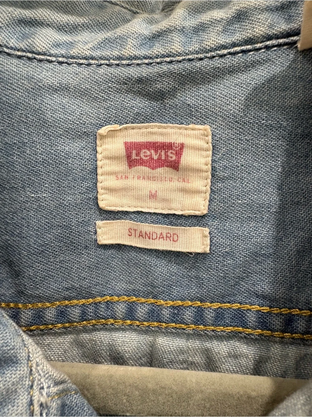Levi's Men's Light Wash Denim Button-Down Shirt